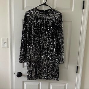 Black & Silver Sequins Dress